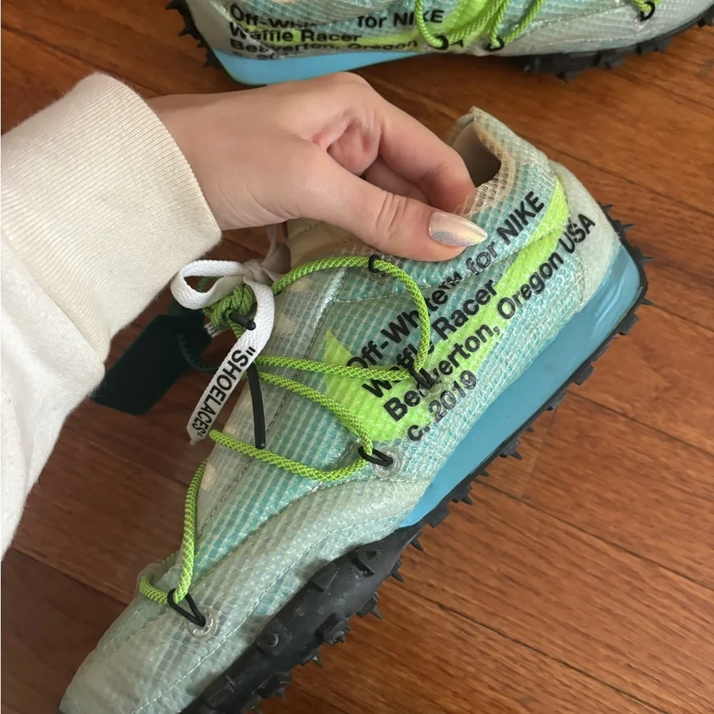Off-White x Nike Wmns Waffle Racer 'Vivid Sky' 2019 size 10 - Picture 7 of 14
